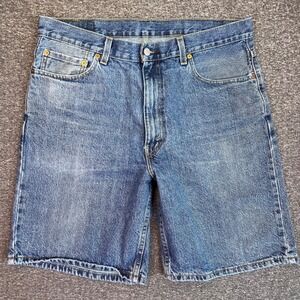 Levis 550 Relaxed Fit Denim Shorts Mens 36 Blue Med Wash Casual Grunge 90s Jorts